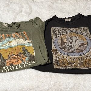 Altered State Graphic Women’s  T-Shirt Set - Green and Dark Gray